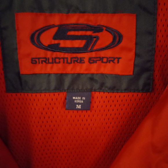 Structure Men's Full Zip Windbreaker/ Rain Wind Jacket Mesh Lined Hood Size M - Picture 4 of 6